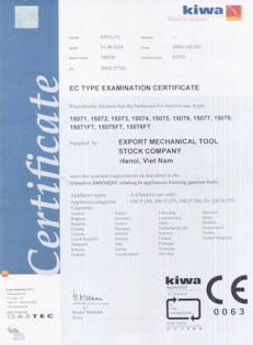 EC Type Examination - Công Ty CP Dụng Cụ Cơ Khí Xuất Khẩu